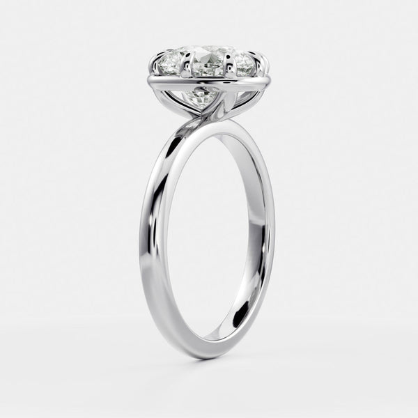 Solitaire Unique Bezel- 2.0 CT Elongated Cushion Moissanite Engagement Ring - Solitaire- 1.0 CT Oval Moissanite Engagement Ring