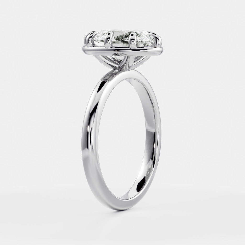 Solitaire- 1.0 CT Oval Moissanite Engagement Ring
