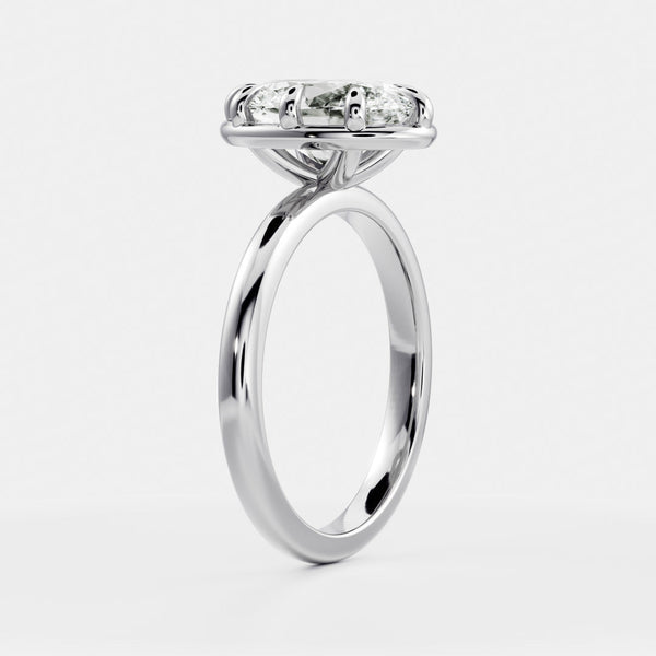 Solitaire Unique Bezel- 3.3 CT Oval Moissanite Engagement Ring - Solitaire- 1.0 CT Oval Moissanite Engagement Ring