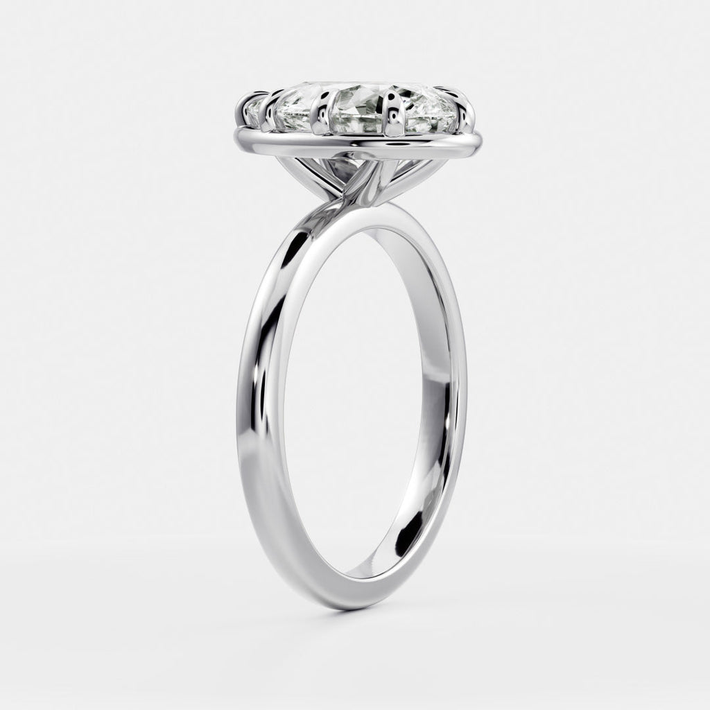 Solitaire- 1.0 CT Oval Moissanite Engagement Ring