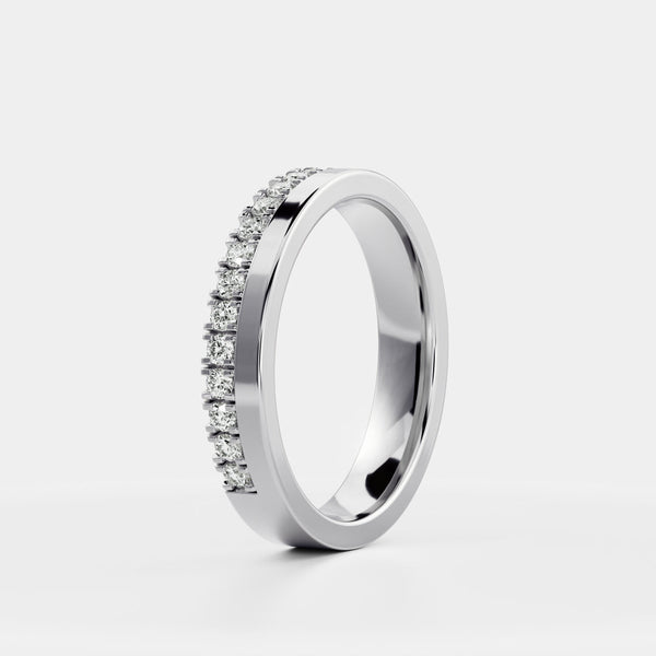 3/4 Pave Eternity- 0.86 CT Round Moissanite Wedding Band - 3/4 Pave Eternity- 0.86 CT Round Moissanite Wedding Band