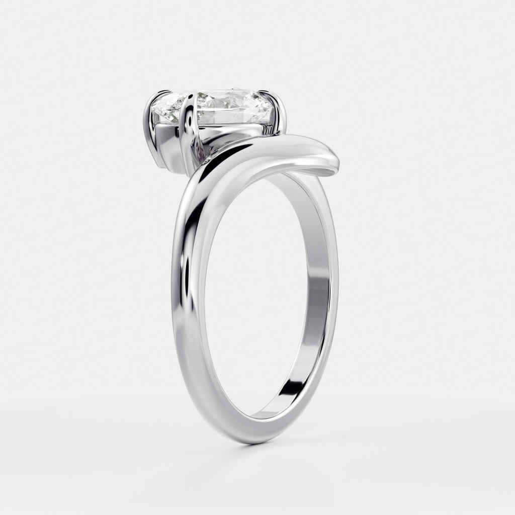 Solitaire- 1.0 CT Oval Moissanite Engagement Ring