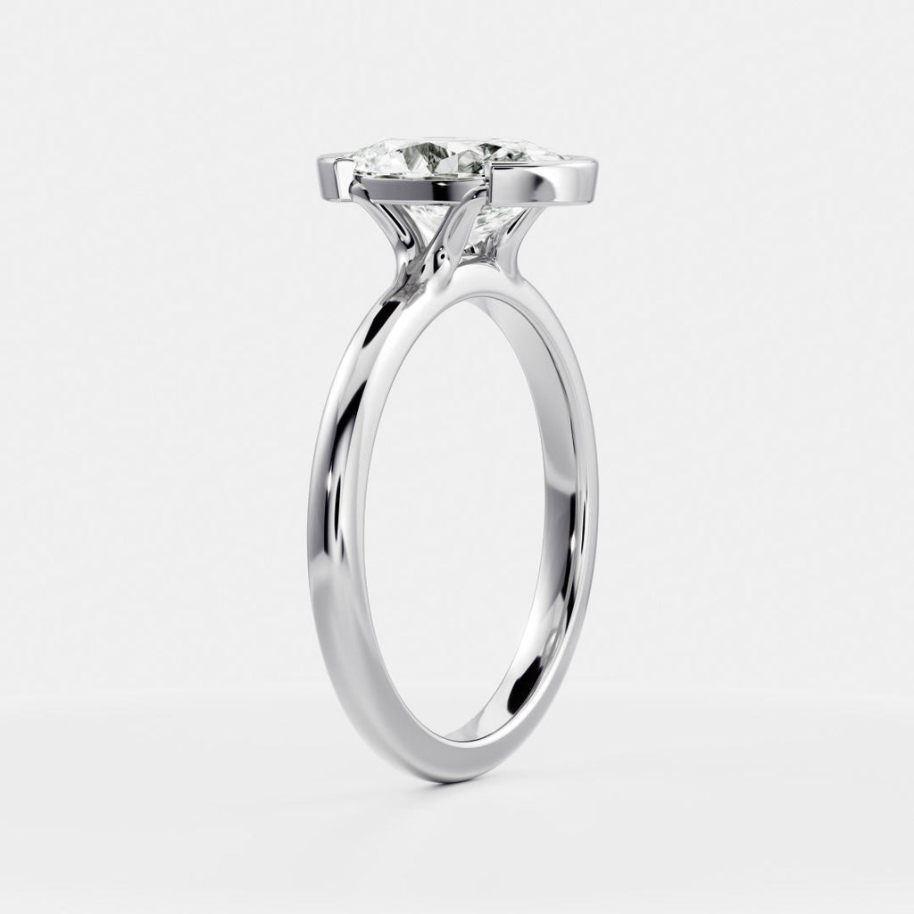 Solitaire- 1.0 CT Oval Moissanite Engagement Ring
