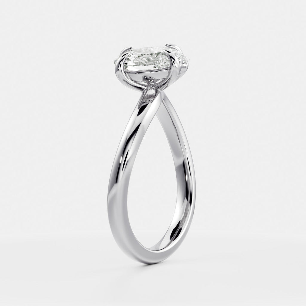 Solitaire- 1.0 CT Oval Moissanite Engagement Ring