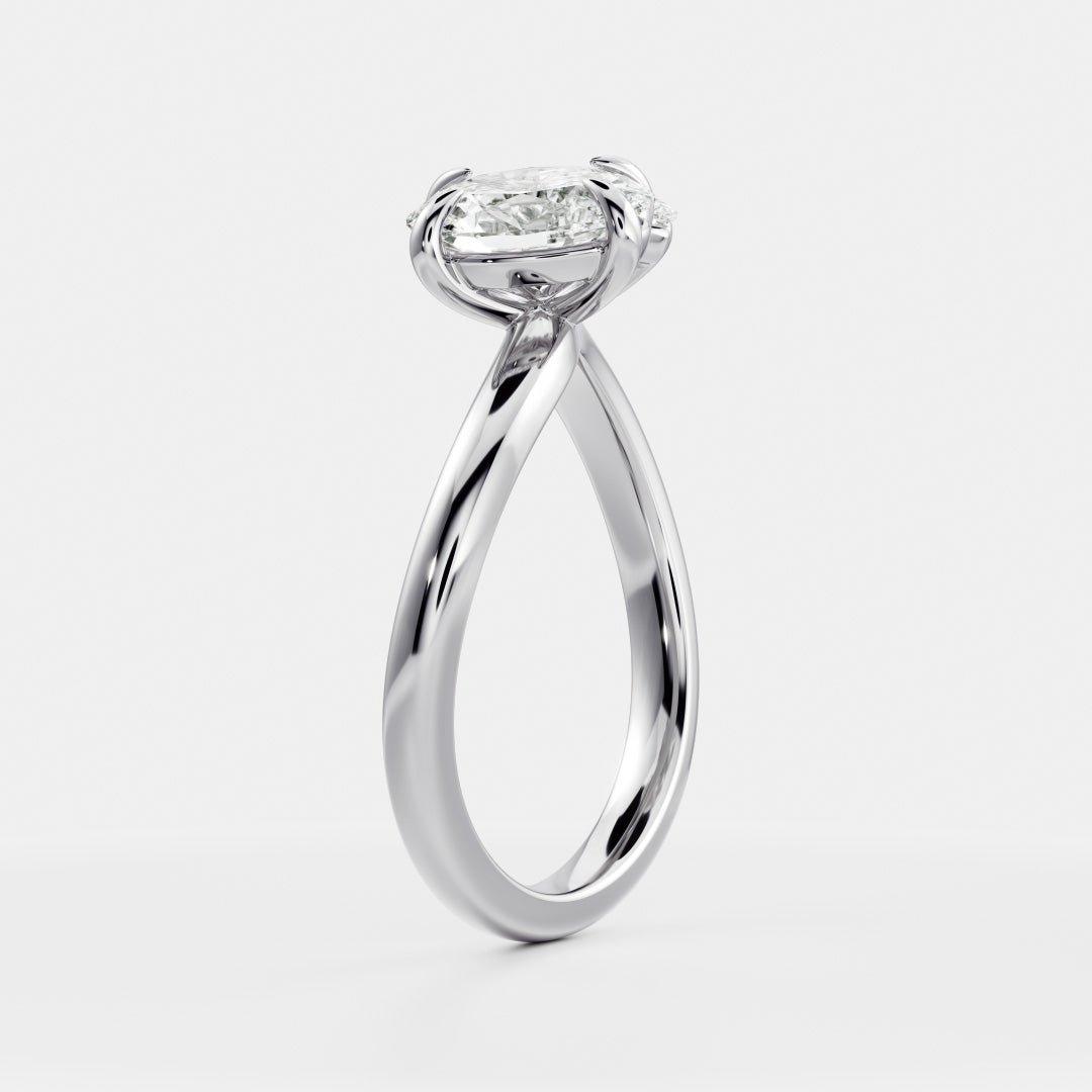 Solitaire- 1.0 CT Oval Moissanite Engagement Ring