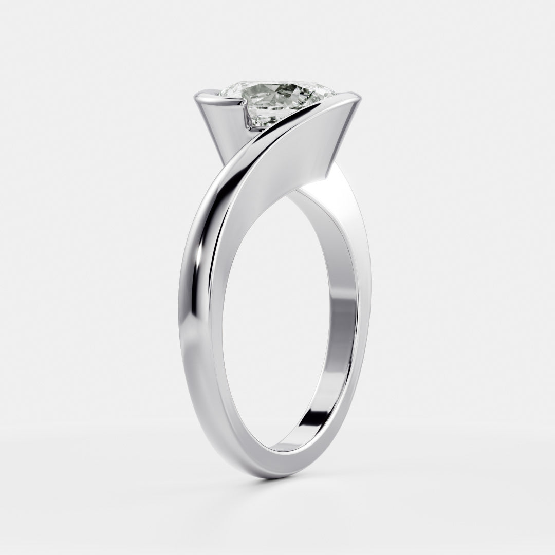 Solitaire- 1.0 CT Oval Moissanite Engagement Ring