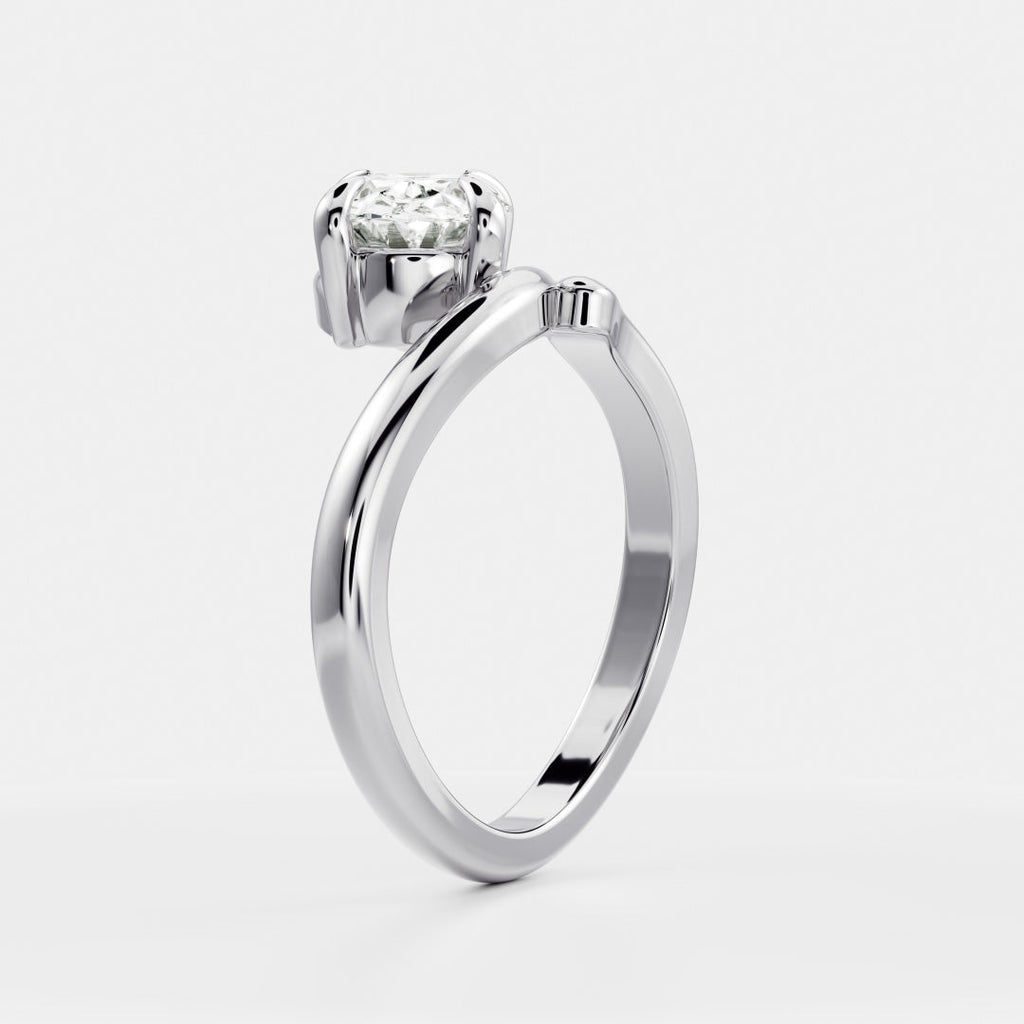 Solitaire- 1.0 CT Oval Moissanite Engagement Ring
