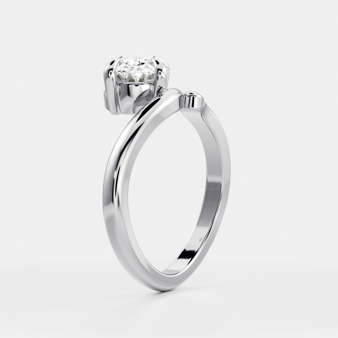 Solitaire- 1.0 CT Oval Moissanite Engagement Ring