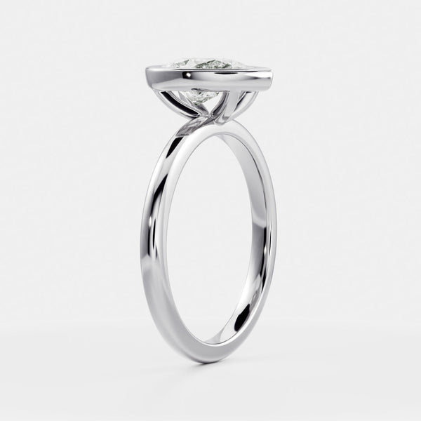 Solitaire Bezel- 1.33 CT Pear Moissanite Engagement Ring - Solitaire- 1.0 CT Oval Moissanite Engagement Ring