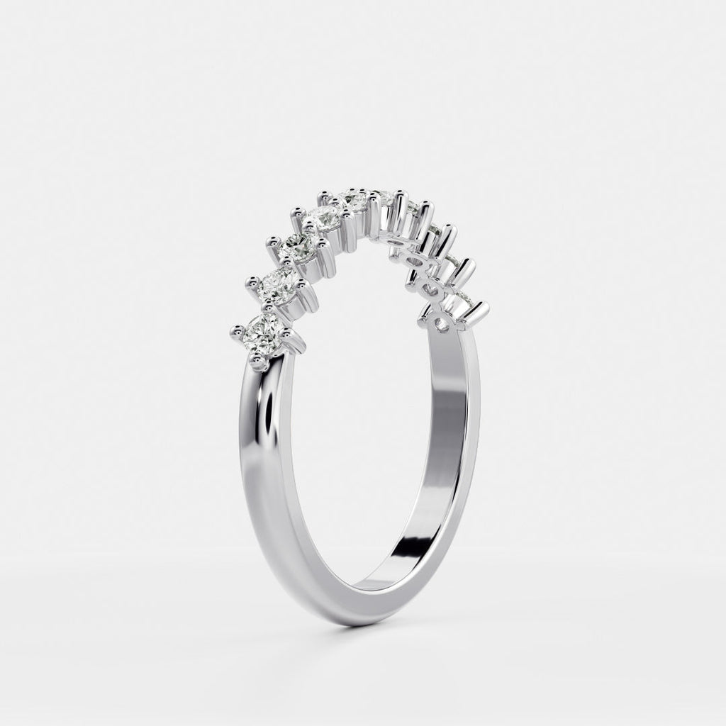 Half Eternity- 0.21 CT Round Moissanite Wedding Band