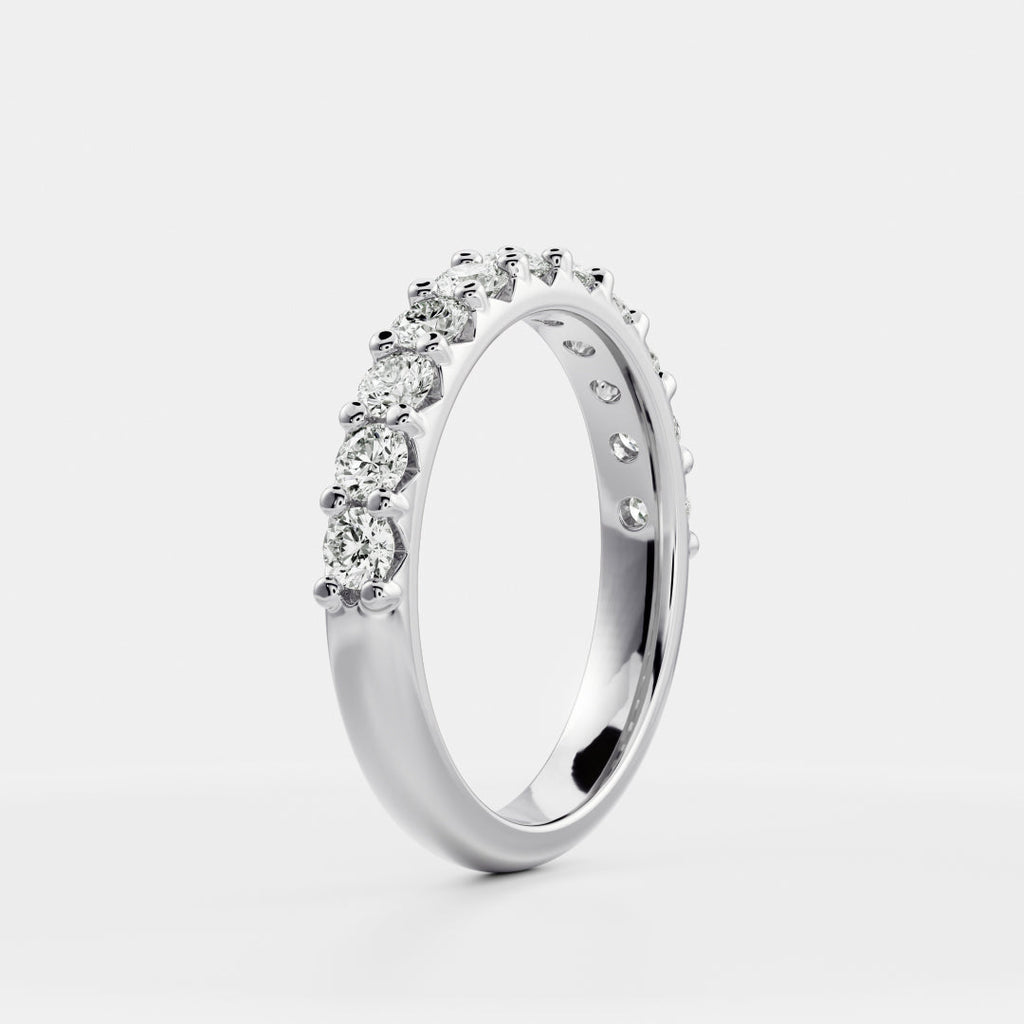 Half Eternity- 0.20 CT Oval Moissanite Wedding Band