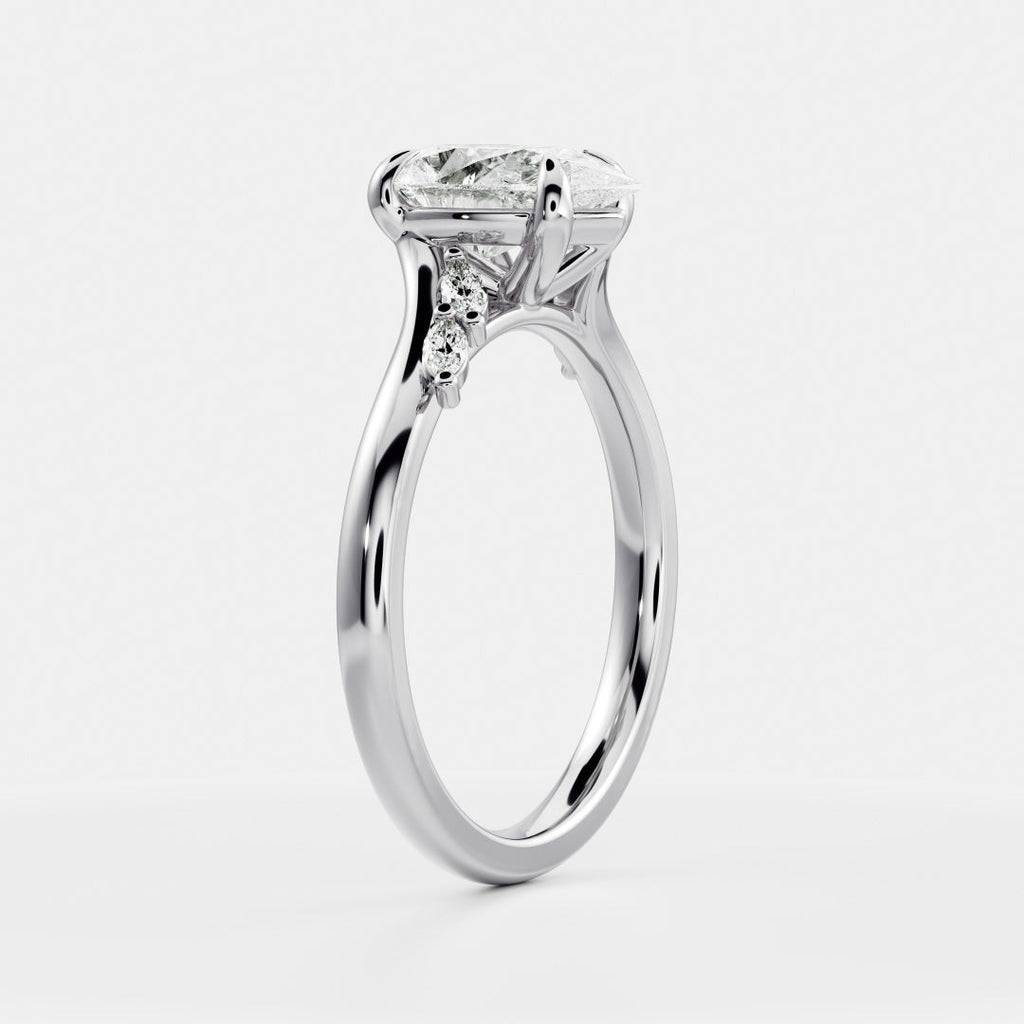 Solitaire- 1.0 CT Oval Moissanite Engagement Ring