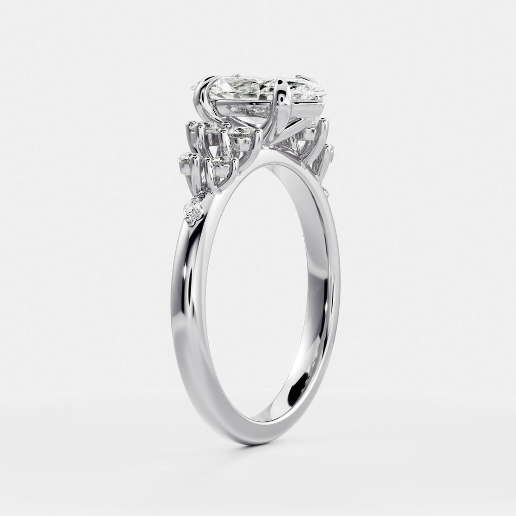 Solitaire- 1.0 CT Oval Moissanite Engagement Ring