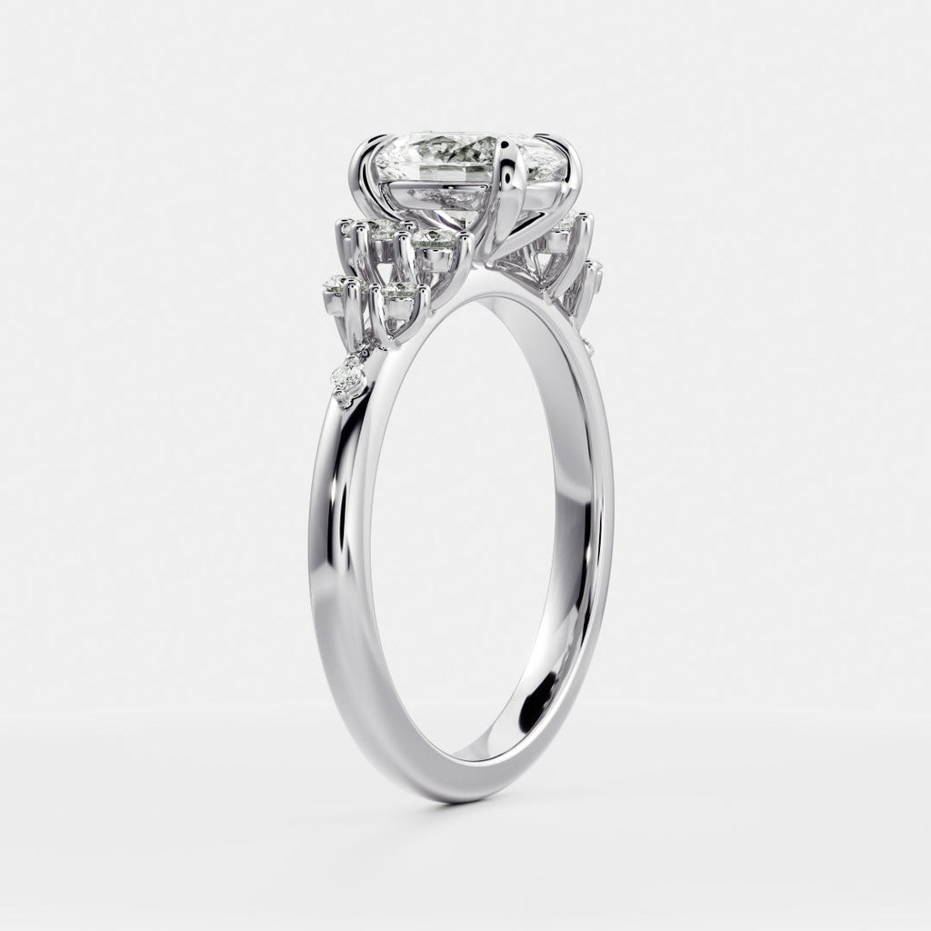 Solitaire- 1.0 CT Oval Moissanite Engagement Ring