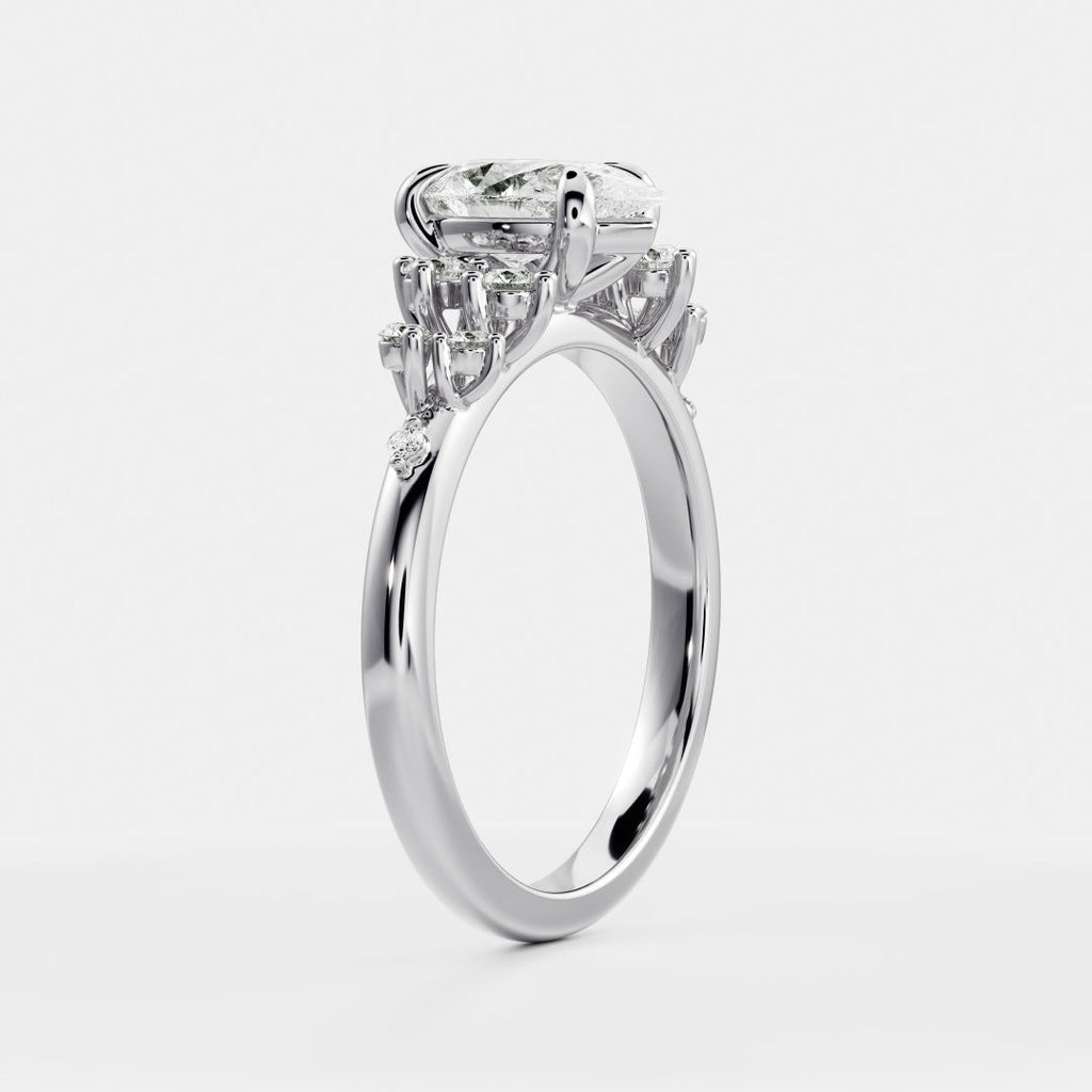 Solitaire- 1.0 CT Oval Moissanite Engagement Ring