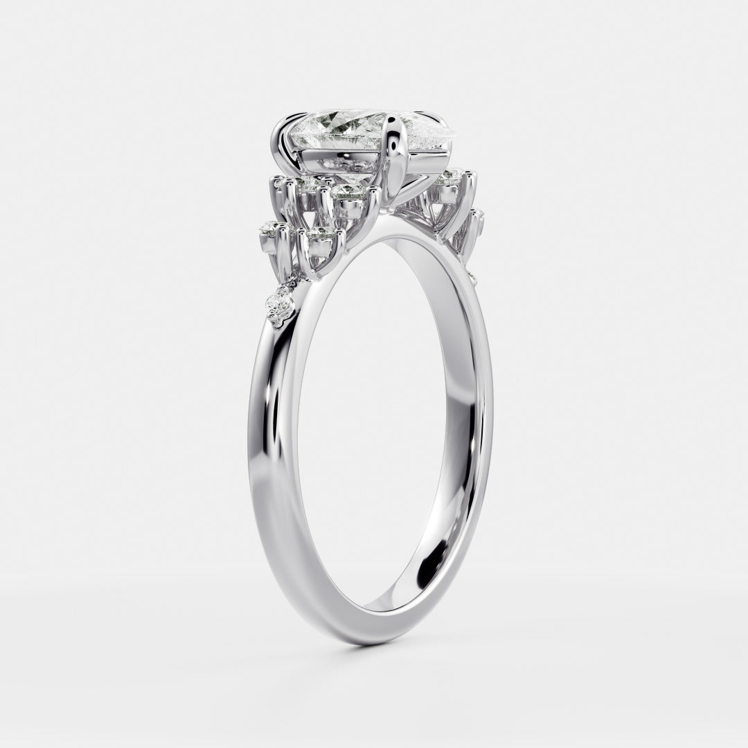 Solitaire- 1.0 CT Oval Moissanite Engagement Ring