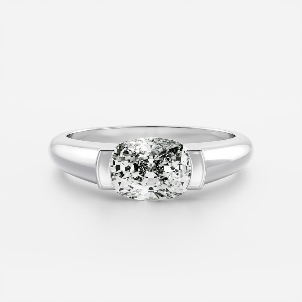 Solitaire- 1.0 CT Oval Moissanite Engagement Ring