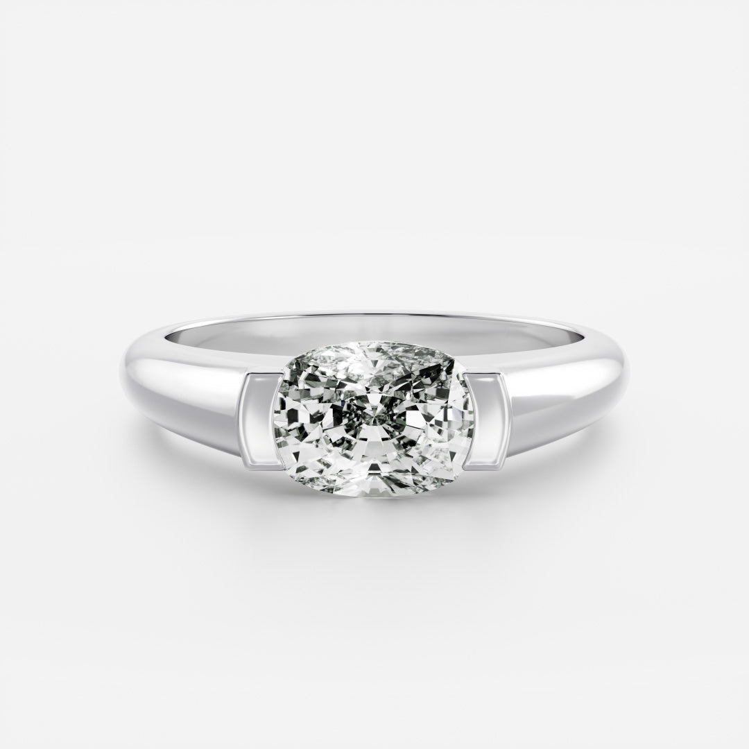 Solitaire- 1.0 CT Oval Moissanite Engagement Ring