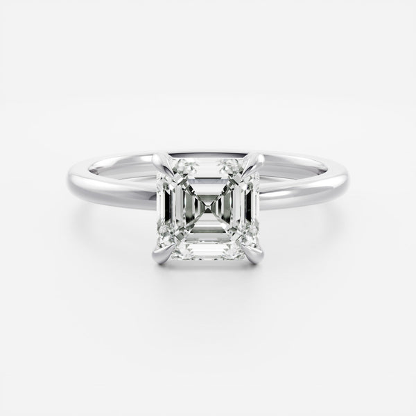 Solitaire Low Profile-Asscher Lab Grown Diamond Engagement Ring - Solitaire-Oval Lab Grown Diamond Engagement Ring