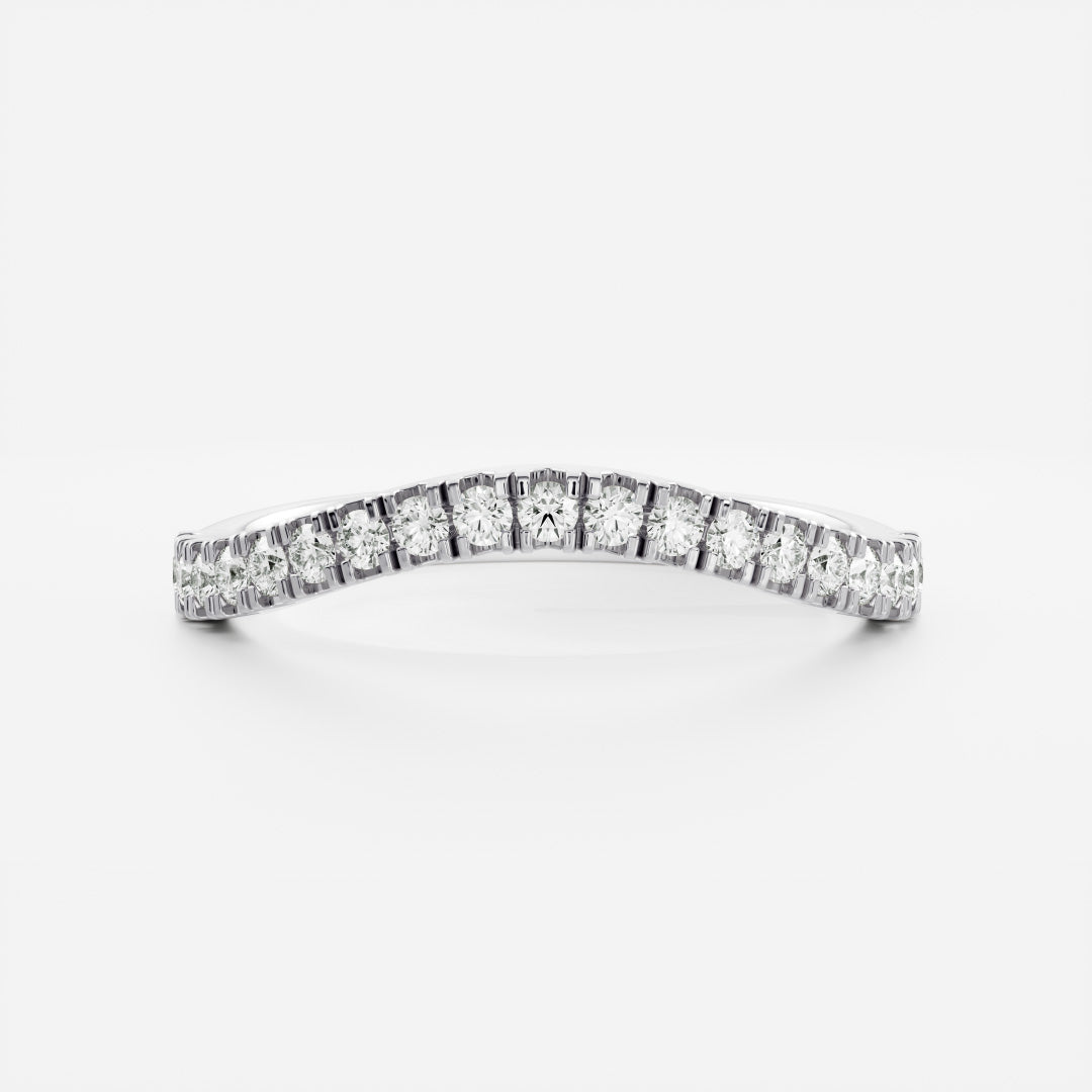 Half Eternity- 0.20 CT Oval Moissanite Wedding Band