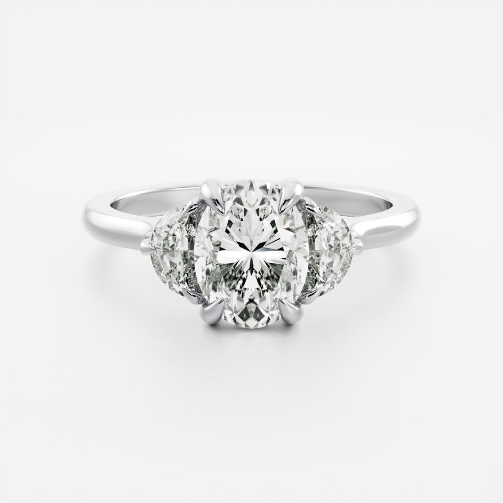 Solitaire- 1.0 CT Oval Moissanite Engagement Ring