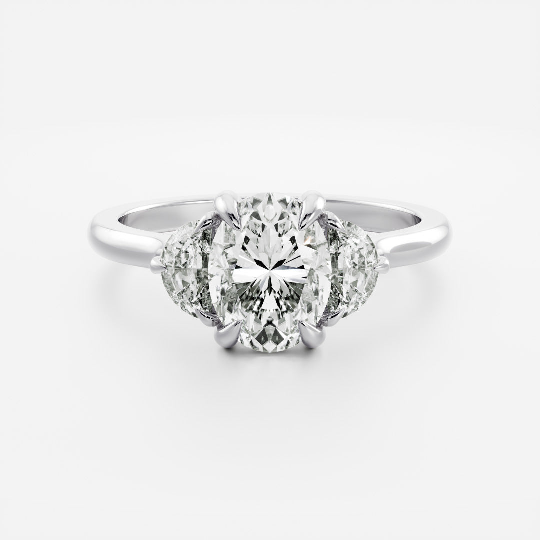 Solitaire- 1.0 CT Oval Moissanite Engagement Ring