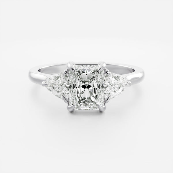 Three Stone & Cathedral-Radiant Lab Grown Diamond Engagement Ring - Solitaire-Oval Lab Grown Diamond Engagement Ring