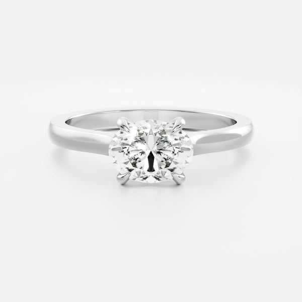 East West Solitaire Cathedral-Oval Lab Grown Diamond Engagement Ring - Solitaire-Oval Lab Grown Diamond Engagement Ring