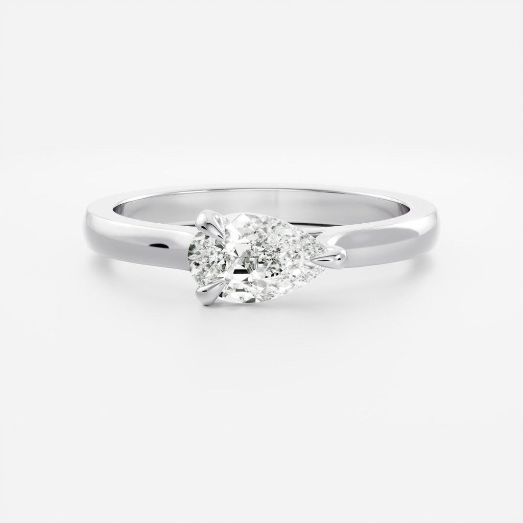 Solitaire- 1.0 CT Oval Moissanite Engagement Ring