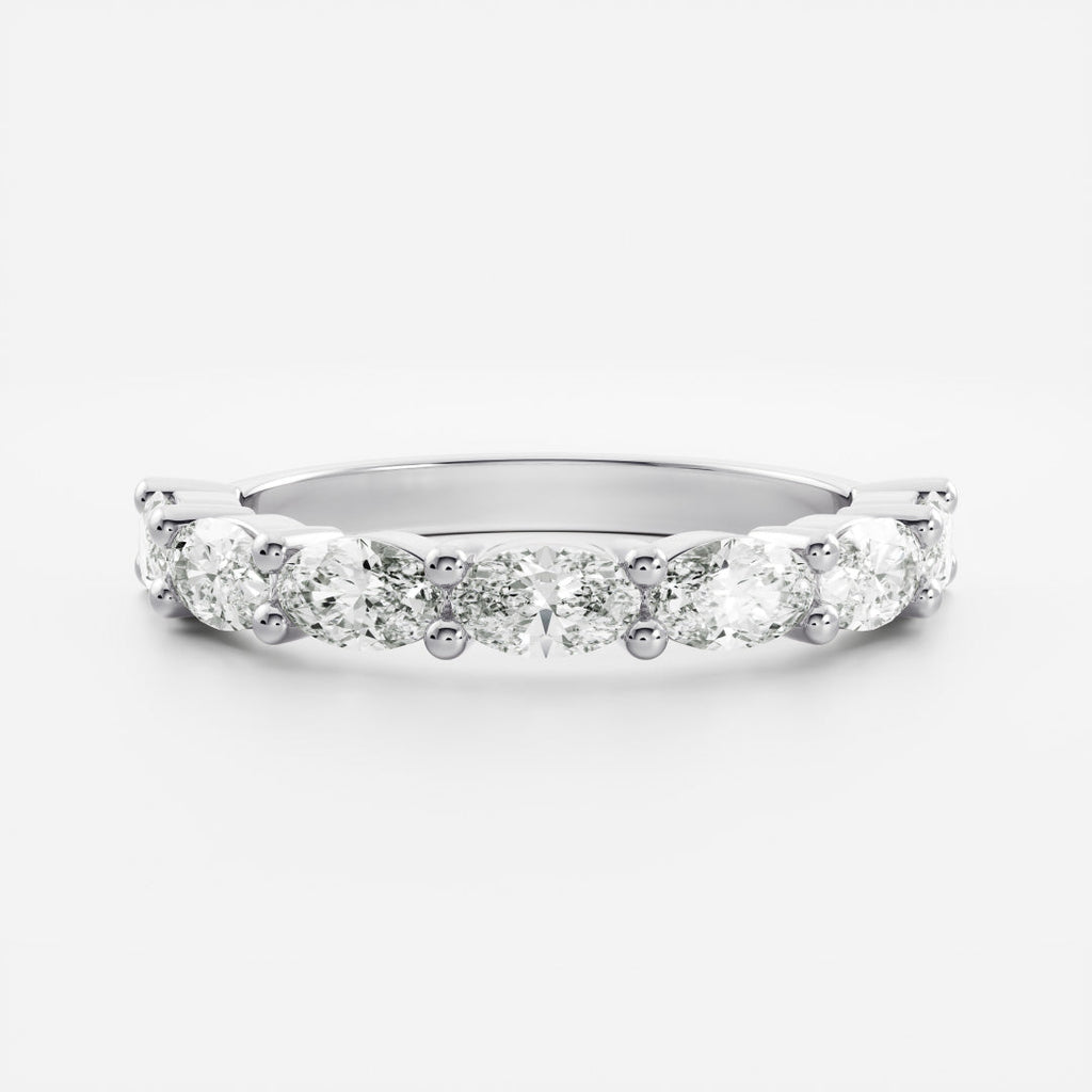 Half Eternity- 0.20 CT Oval Moissanite Wedding Band