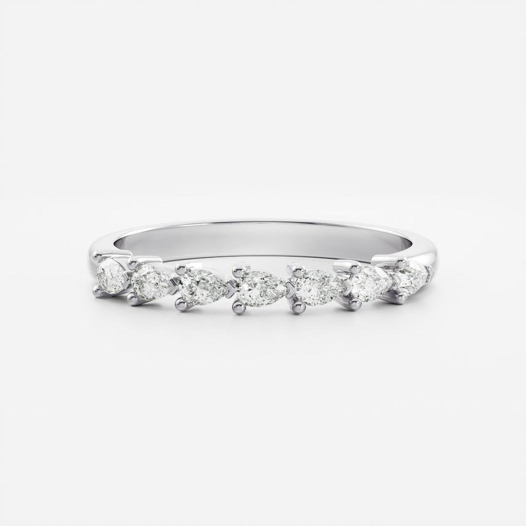 Half Eternity- 1.05 CT Pear Moissanite Wedding Band