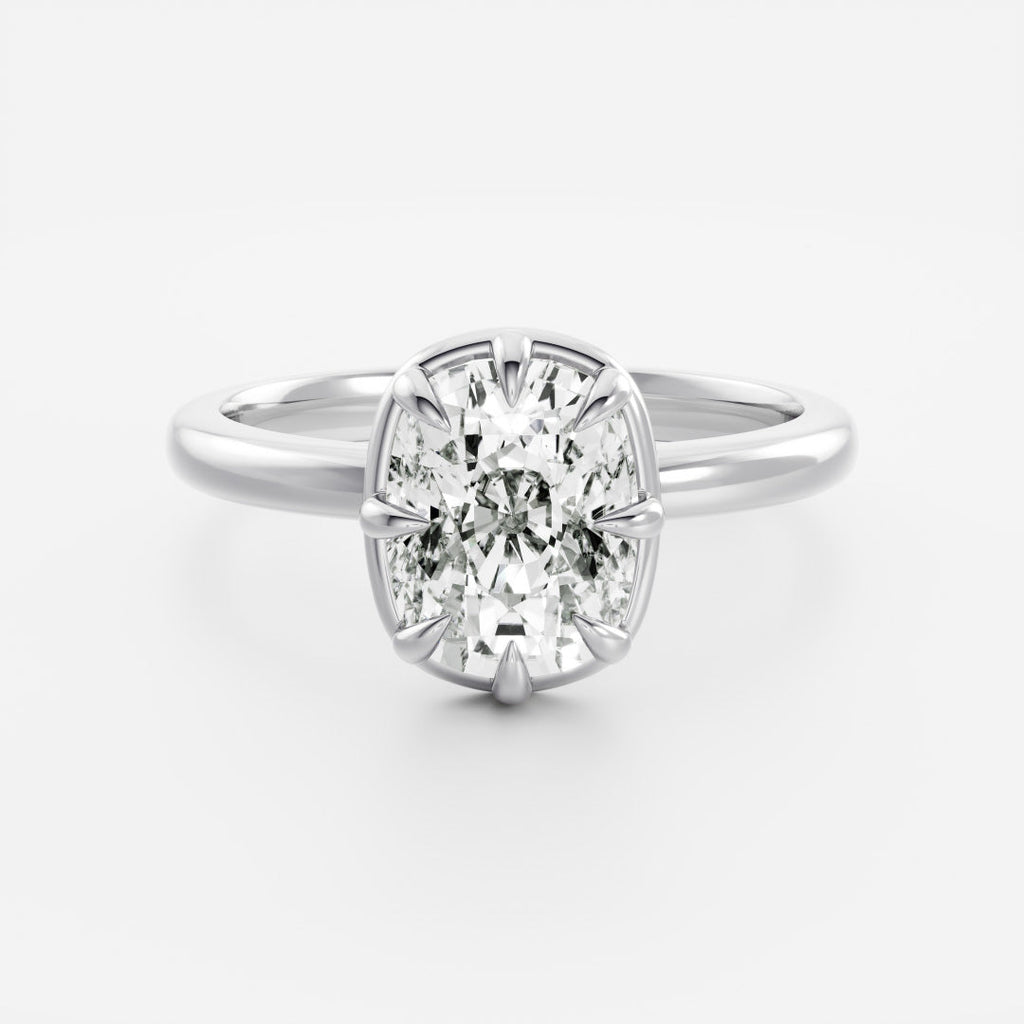 Solitaire- 1.0 CT Oval Moissanite Engagement Ring