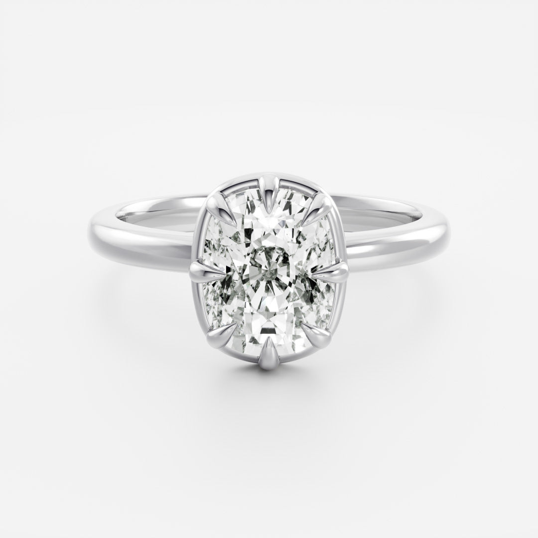 Solitaire- 1.0 CT Oval Moissanite Engagement Ring