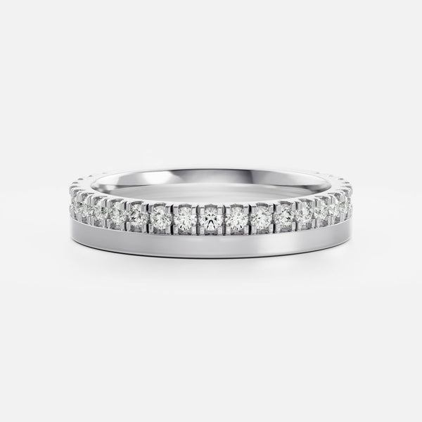 3/4 Pave Eternity- 0.86 CT Round Moissanite Wedding Band - 3/4 Pave Eternity- 0.86 CT Round Moissanite Wedding Band