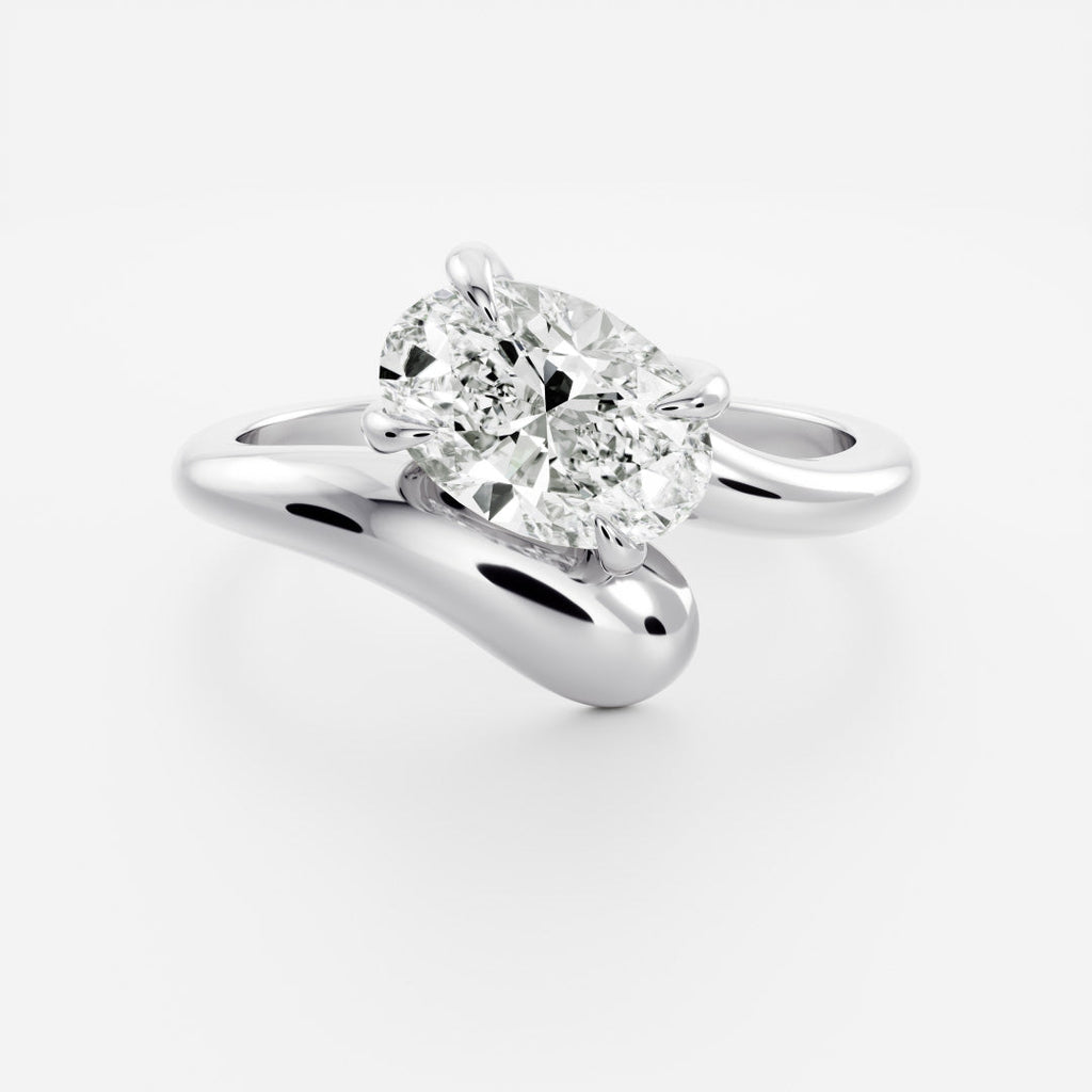 Solitaire- 1.0 CT Oval Moissanite Engagement Ring
