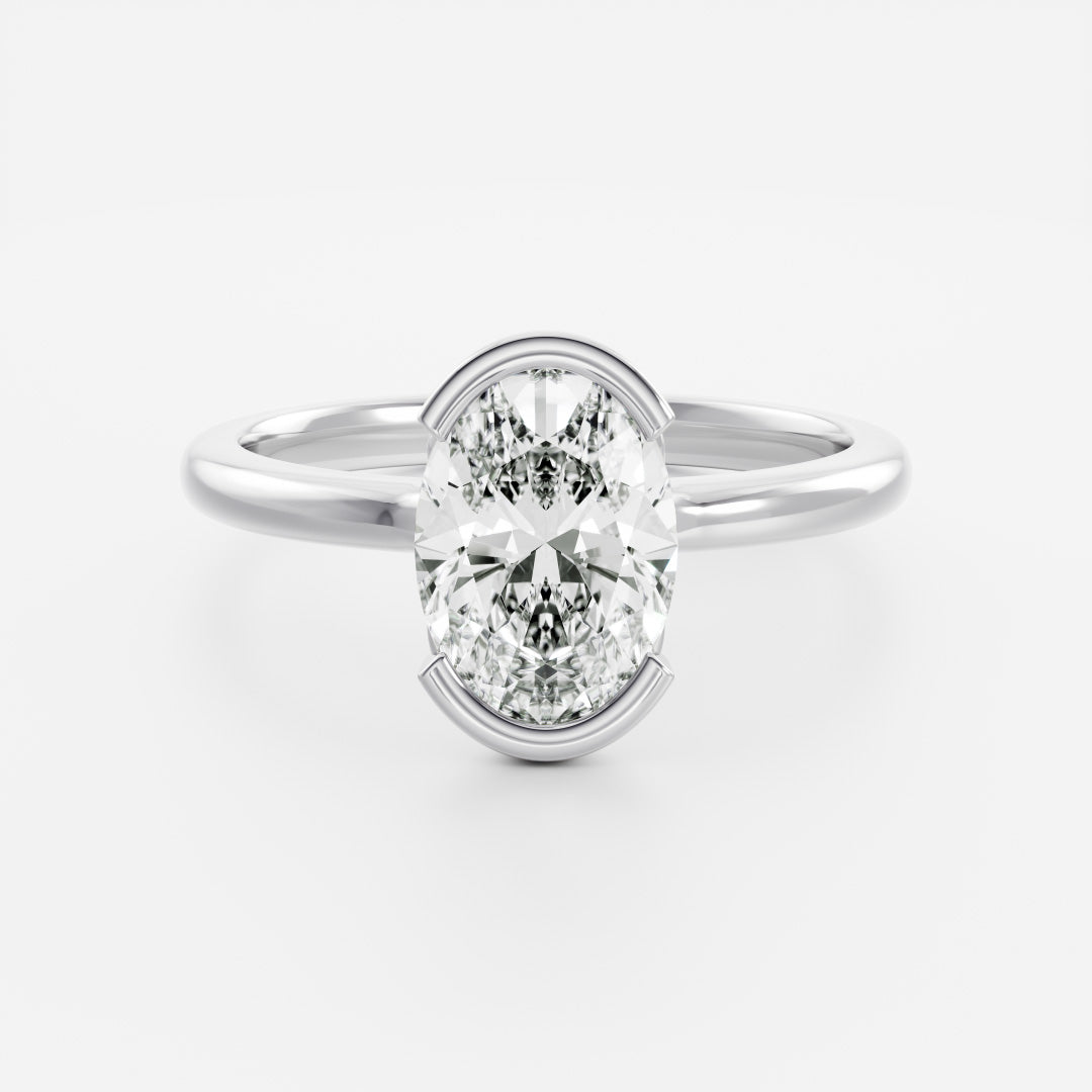 Solitaire- 1.0 CT Oval Moissanite Engagement Ring