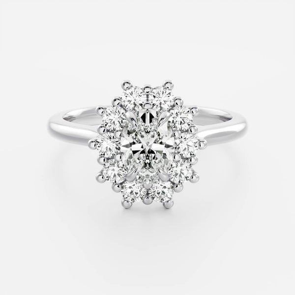 Halo- 1.55 CT Oval Moissanite Engagement Ring - Solitaire- 1.0 CT Oval Moissanite Engagement Ring