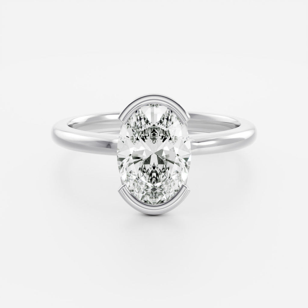 Solitaire-Oval Lab Grown Diamond Engagement Ring