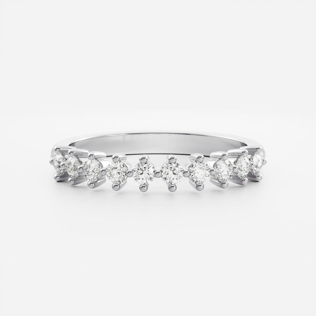 Half Eternity- 0.21 CT Round Moissanite Wedding Band