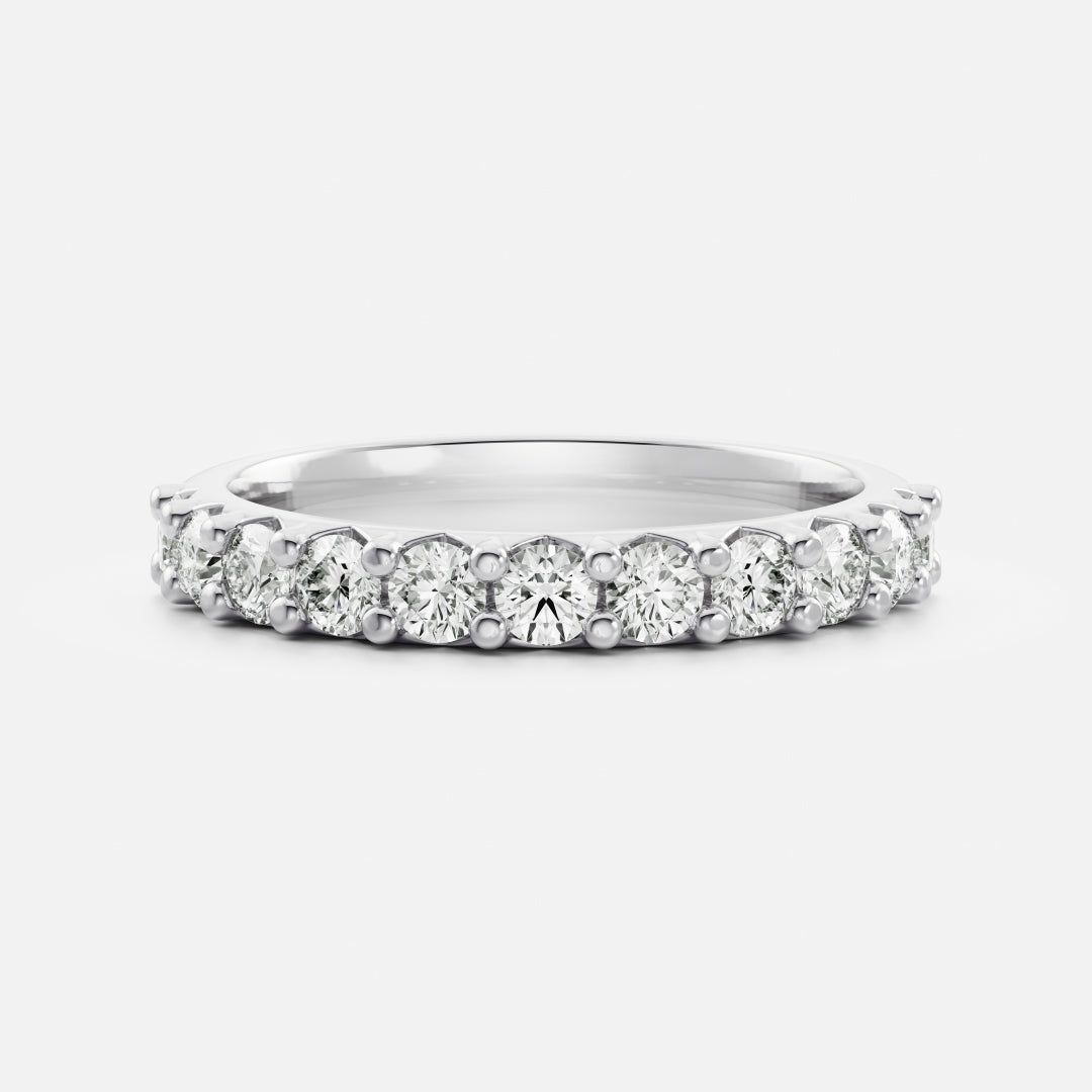 Half Eternity- 0.20 CT Oval Moissanite Wedding Band