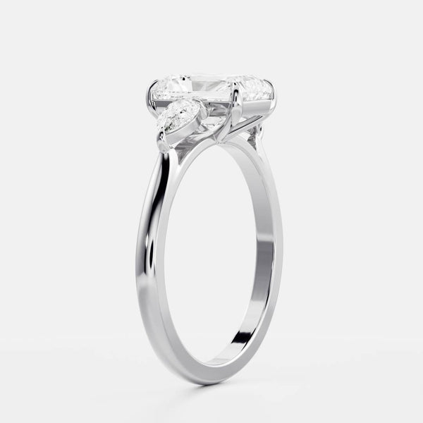 Three Stones & Cathedral-Radiant Lab Grown Diamond Engagement Ring - Solitaire-Oval Lab Grown Diamond Engagement Ring
