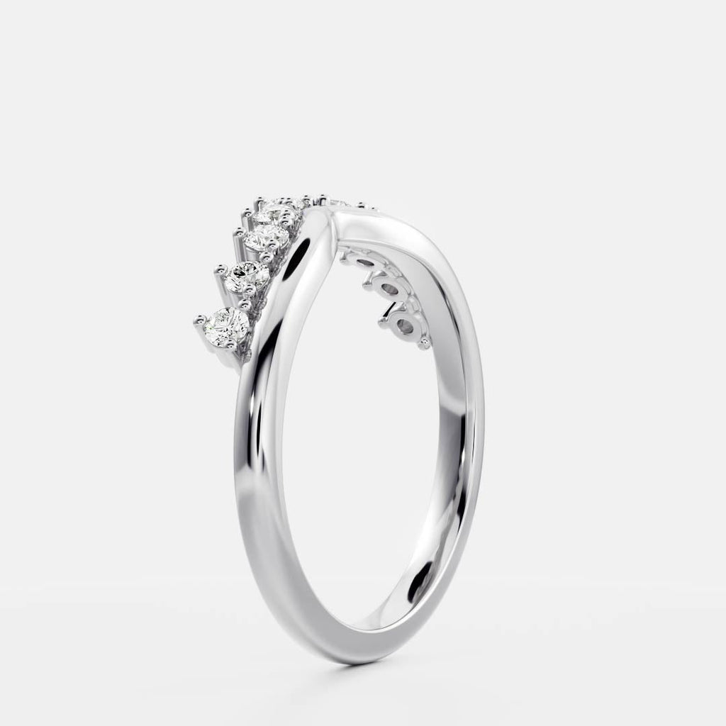 Half Eternity- 0.20 CT Oval Moissanite Wedding Band