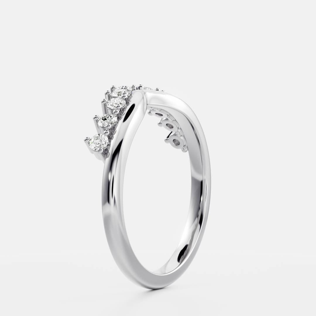 Half Eternity- 0.20 CT Oval Moissanite Wedding Band