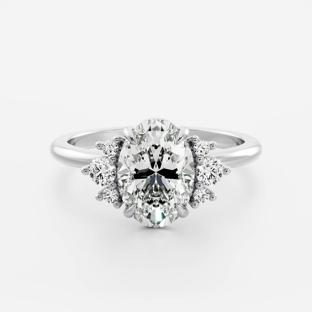 Solitaire- 1.0 CT Oval Moissanite Engagement Ring