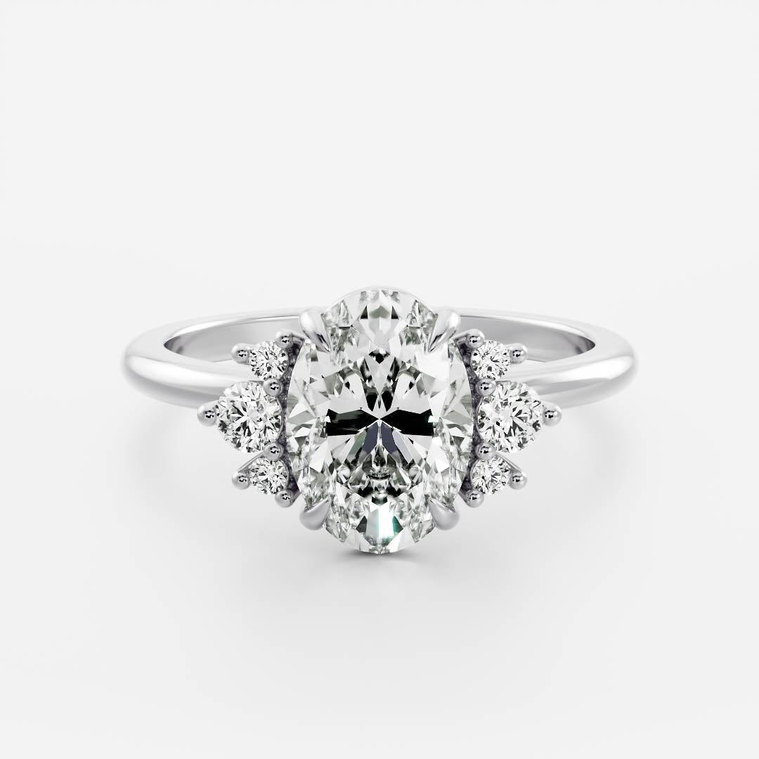 Solitaire- 1.0 CT Oval Moissanite Engagement Ring