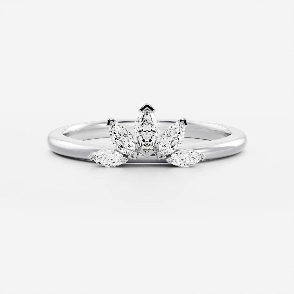 Five Stone- 0.30 CT Marquise Moissanite Wedding Band