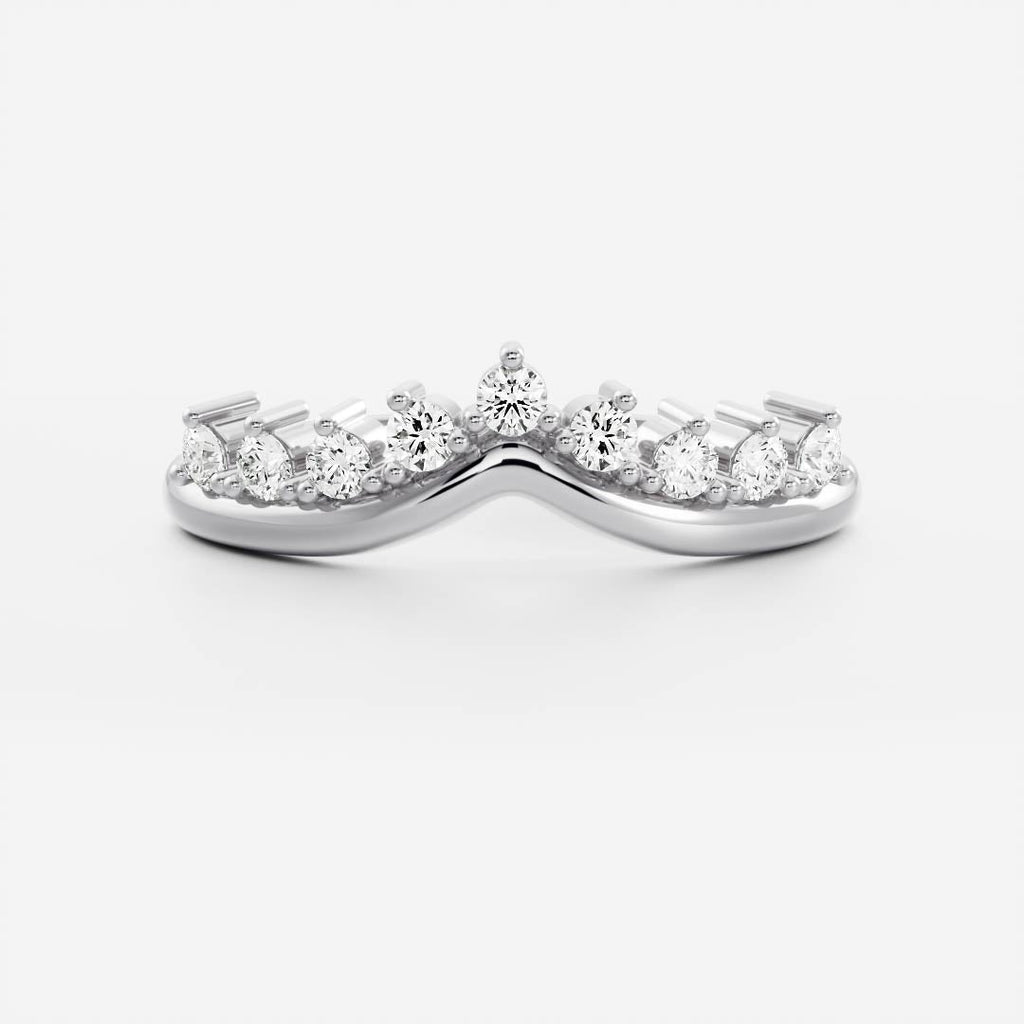 Half Eternity- 0.20 CT Oval Moissanite Wedding Band