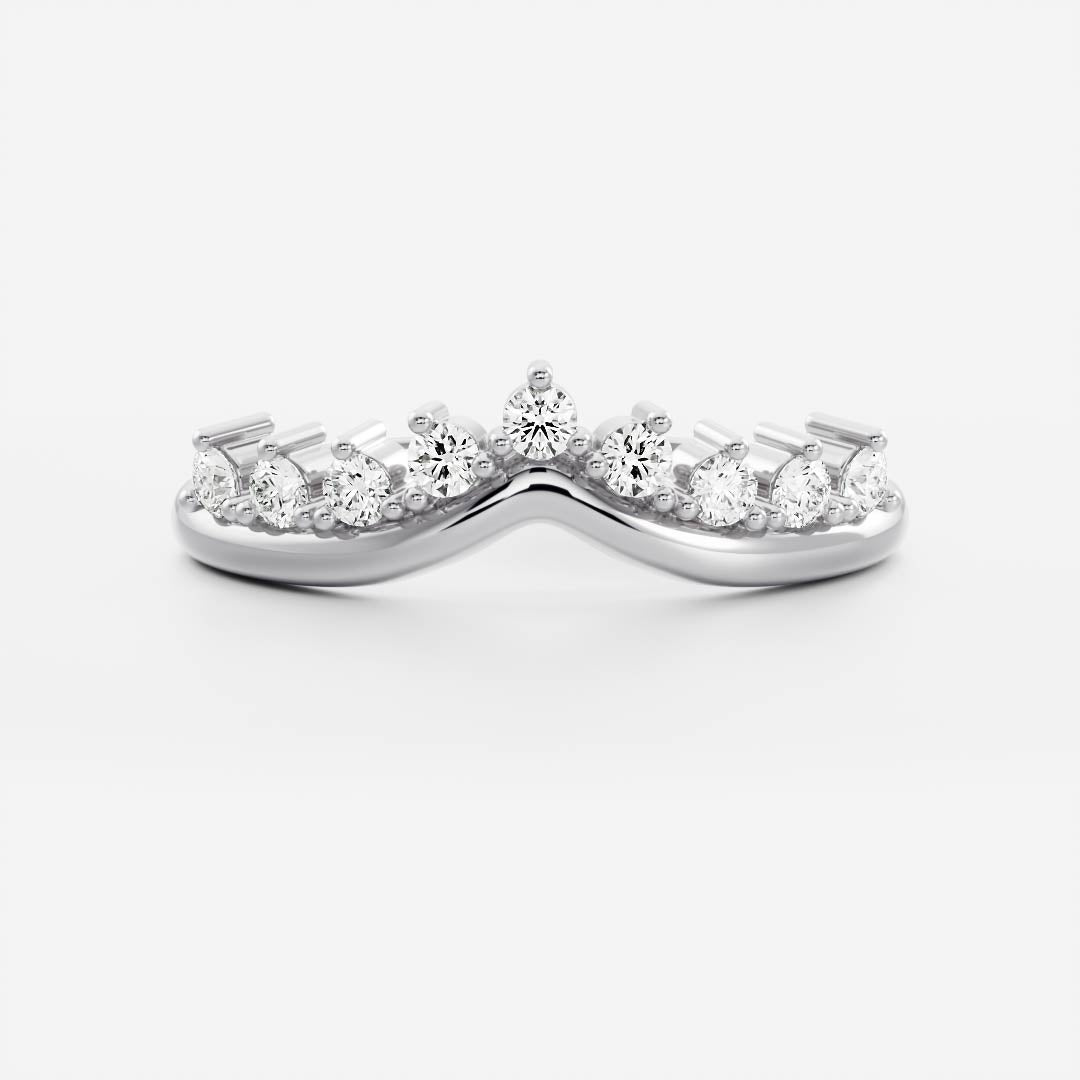 Half Eternity- 0.20 CT Oval Moissanite Wedding Band