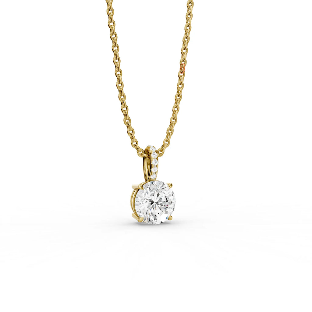 Classic Round Pendant with Pave Bail