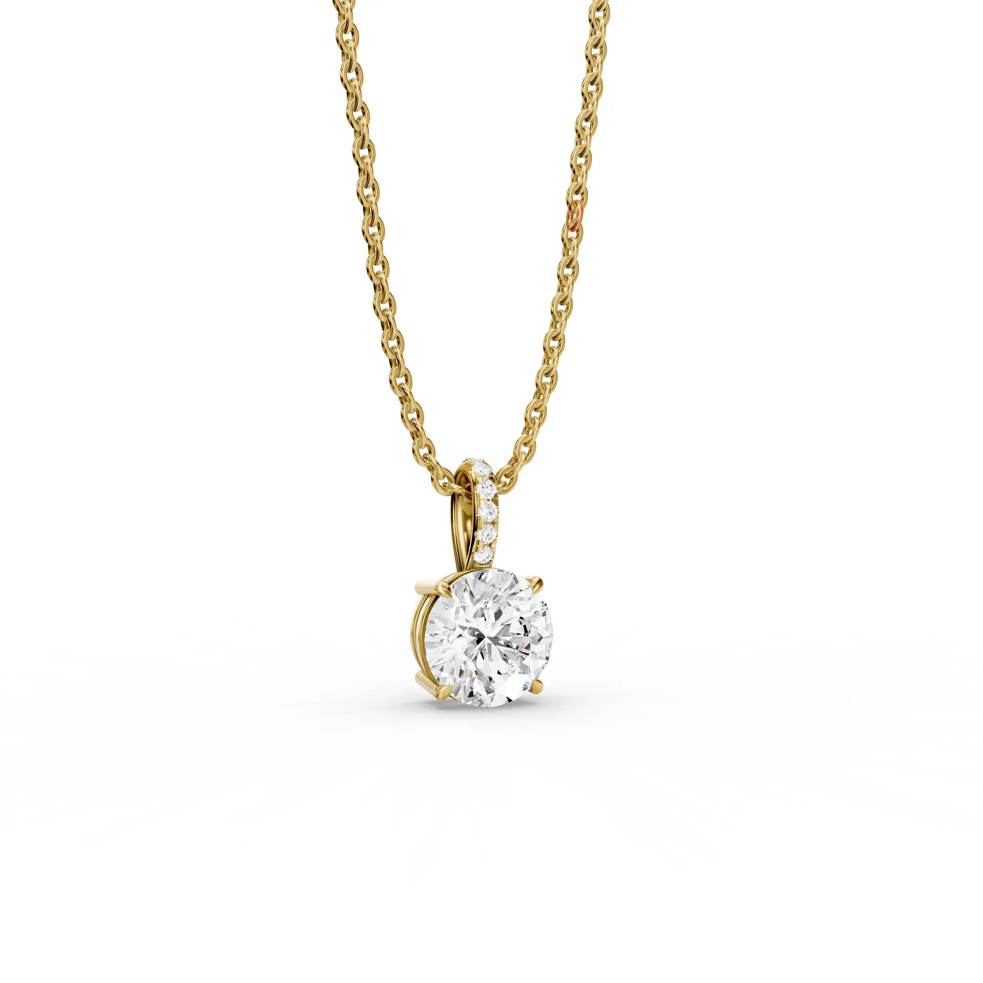 Classic Round Pendant with Pave Bail
